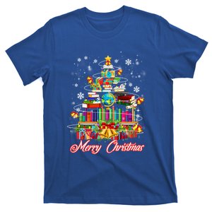 Xmas Light Book Lover Librarian Library Books Christmas Tree Gift T-Shirt