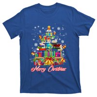 Xmas Light Book Lover Librarian Library Books Christmas Tree Gift T-Shirt