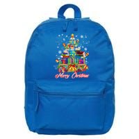 Xmas Light Book Lover Librarian Library Books Christmas Tree Gift 16 in Basic Backpack