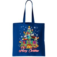 Xmas Light Book Lover Librarian Library Books Christmas Tree Gift Tote Bag