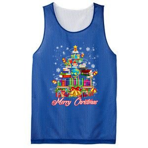 Xmas Light Book Lover Librarian Library Books Christmas Tree Gift Mesh Reversible Basketball Jersey Tank