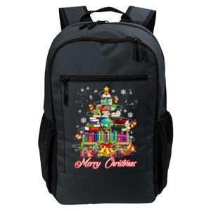 Xmas Light Book Lover Librarian Library Books Christmas Tree Gift Daily Commute Backpack