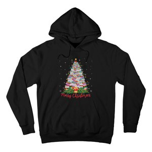 Xmas Light Book Lover Librarian Library Books Christmas Tree Hoodie