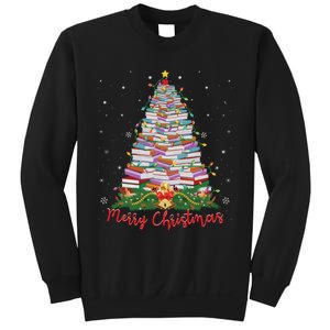 Xmas Light Book Lover Librarian Library Books Christmas Tree Sweatshirt