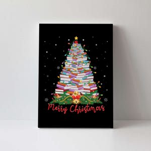 Xmas Light Book Lover Librarian Library Books Christmas Tree Canvas