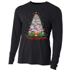 Xmas Light Book Lover Librarian Library Books Christmas Tree Cooling Performance Long Sleeve Crew