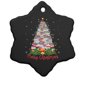 Xmas Light Book Lover Librarian Library Books Christmas Tree Ceramic Star Ornament