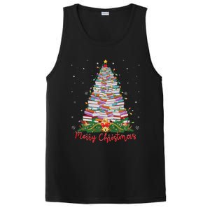 Xmas Light Book Lover Librarian Library Books Christmas Tree PosiCharge Competitor Tank