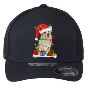 Xmas Lighting Corgi Dog Merry Corgmas Santa Corgi Christmas Gift Flexfit Unipanel Trucker Cap