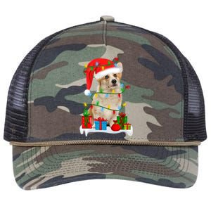 Xmas Lighting Corgi Dog Merry Corgmas Santa Corgi Christmas Gift Retro Rope Trucker Hat Cap