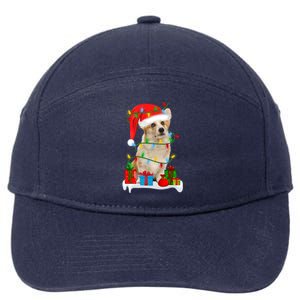 Xmas Lighting Corgi Dog Merry Corgmas Santa Corgi Christmas Gift 7-Panel Snapback Hat