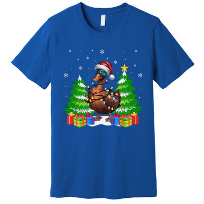 Xmas Lighting Duck Lovers Ugly Christmas Meaningful Gift Premium T-Shirt