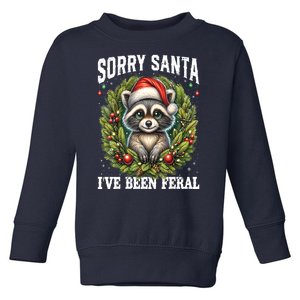 Xmas Lights Feral Sorry Santa Ive Been Feral Funny Christmas Raccoongift Toddler Sweatshirt