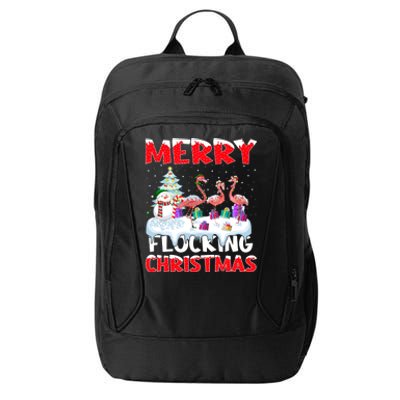 Xmas Lighting Funny Merry Flocking Flamingo Christmas Meaningful Gift City Backpack