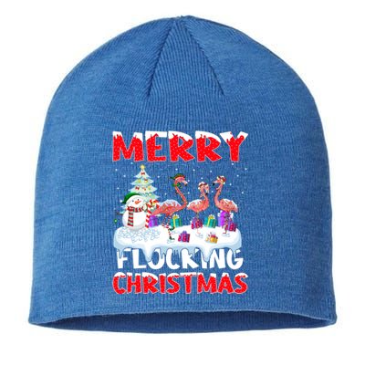 Xmas Lighting Funny Merry Flocking Flamingo Christmas Meaningful Gift Sustainable Beanie