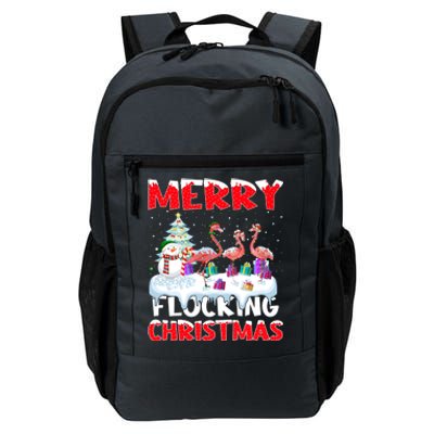 Xmas Lighting Funny Merry Flocking Flamingo Christmas Meaningful Gift Daily Commute Backpack