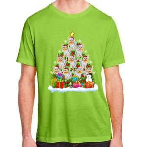 Xmas Lights Funny Santa Yorkshire Terrier Dog Christmas Tree Gift Adult ChromaSoft Performance T-Shirt