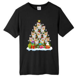 Xmas Lights Funny Santa Yorkshire Terrier Dog Christmas Tree Gift Tall Fusion ChromaSoft Performance T-Shirt