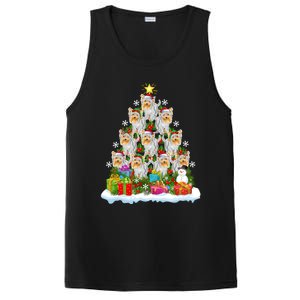 Xmas Lights Funny Santa Yorkshire Terrier Dog Christmas Tree Gift PosiCharge Competitor Tank