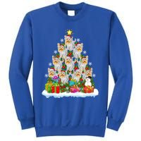 Xmas Lights Funny Santa Yorkshire Terrier Dog Christmas Tree Gift Sweatshirt