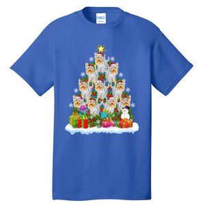 Xmas Lights Funny Santa Yorkshire Terrier Dog Christmas Tree Gift Tall T-Shirt