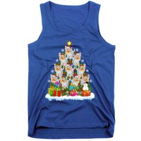 Xmas Lights Funny Santa Yorkshire Terrier Dog Christmas Tree Gift Tank Top