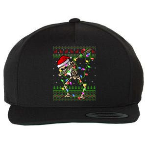 Xmas Lighting Funny Ugly Skeleton Santa Dabbing Christmas Gift Wool Snapback Cap