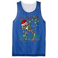 Xmas Lighting Funny Ugly Skeleton Santa Dabbing Christmas Gift Mesh Reversible Basketball Jersey Tank