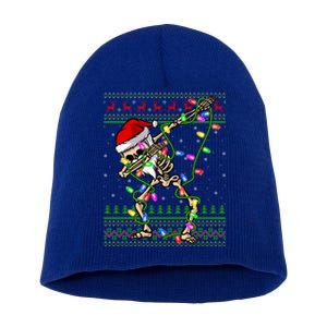 Xmas Lighting Funny Ugly Skeleton Santa Dabbing Christmas Gift Short Acrylic Beanie