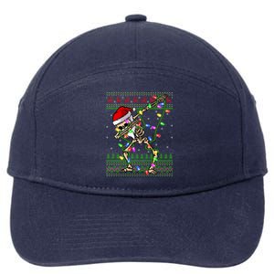 Xmas Lighting Funny Ugly Skeleton Santa Dabbing Christmas Gift 7-Panel Snapback Hat