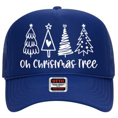 Xmas Lights Groovy Oh Christmas Tree Funny Tree Cakes Debbie Gift High Crown Mesh Back Trucker Hat