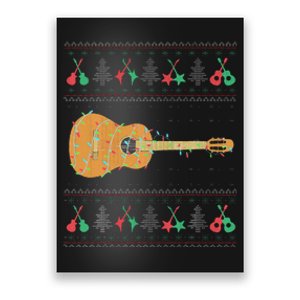 Xmas Lights Guitar Ugly Christmas Sweater Family Matching Poster