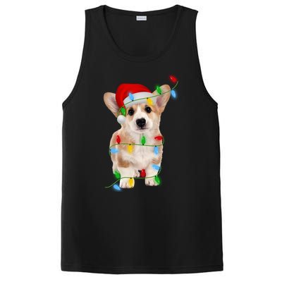 Xmas Lights Holiday Santa Cardigan Welsh Corgi Dog Christmas Gift PosiCharge Competitor Tank