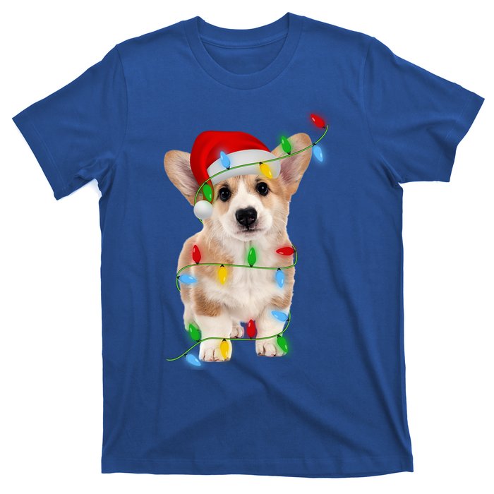 Xmas Lights Holiday Santa Cardigan Welsh Corgi Dog Christmas Gift T-Shirt