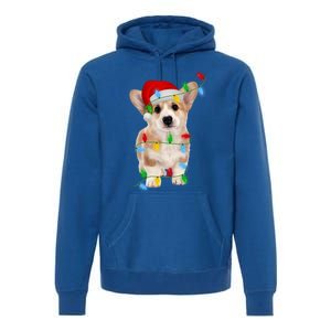 Xmas Lights Holiday Santa Cardigan Welsh Corgi Dog Christmas Gift Premium Hoodie