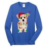 Xmas Lights Holiday Santa Cardigan Welsh Corgi Dog Christmas Gift Tall Long Sleeve T-Shirt