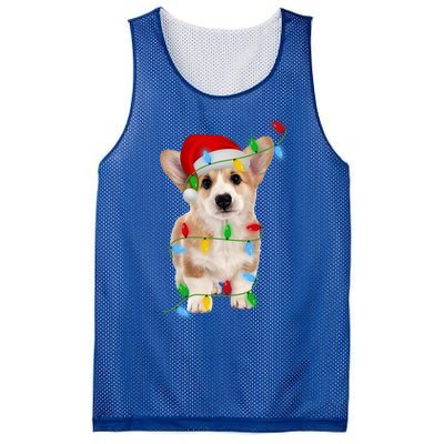 Xmas Lights Holiday Santa Cardigan Welsh Corgi Dog Christmas Gift Mesh Reversible Basketball Jersey Tank