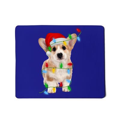 Xmas Lights Holiday Santa Cardigan Welsh Corgi Dog Christmas Gift Mousepad