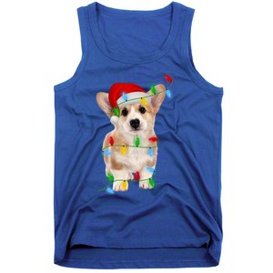 Xmas Lights Holiday Santa Cardigan Welsh Corgi Dog Christmas Gift Tank Top