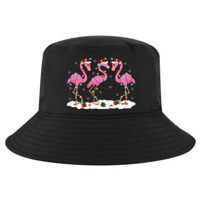 Xmas Lighting Holiday Santa Pink Flamingo Christmas Gift Cool Comfort Performance Bucket Hat