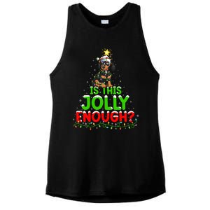 Xmas Lighting Is This Jolly Enough Dachshund Christmas Tree Gift Ladies PosiCharge Tri-Blend Wicking Tank