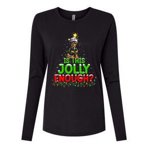 Xmas Lighting Is This Jolly Enough Dachshund Christmas Tree Gift Womens Cotton Relaxed Long Sleeve T-Shirt