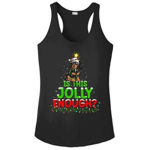 Xmas Lighting Is This Jolly Enough Dachshund Christmas Tree Gift Ladies PosiCharge Competitor Racerback Tank