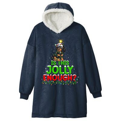 Xmas Lighting Is This Jolly Enough Dachshund Christmas Tree Gift Hooded Wearable Blanket