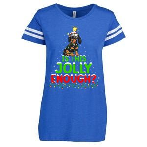 Xmas Lighting Is This Jolly Enough Dachshund Christmas Tree Gift Enza Ladies Jersey Football T-Shirt