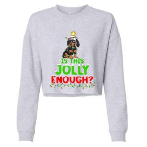 Xmas Lighting Is This Jolly Enough Dachshund Christmas Tree Gift Cropped Pullover Crew