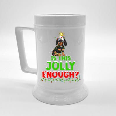 Xmas Lighting Is This Jolly Enough Dachshund Christmas Tree Gift Beer Stein