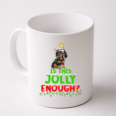 Xmas Lighting Is This Jolly Enough Dachshund Christmas Tree Gift Coffee Mug