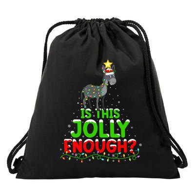 Xmas Lighting Is This Jolly Enough Mule Christmas Tree Gift Drawstring Bag
