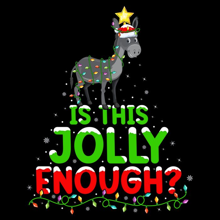 Xmas Lighting Is This Jolly Enough Mule Christmas Tree Gift Drawstring Bag